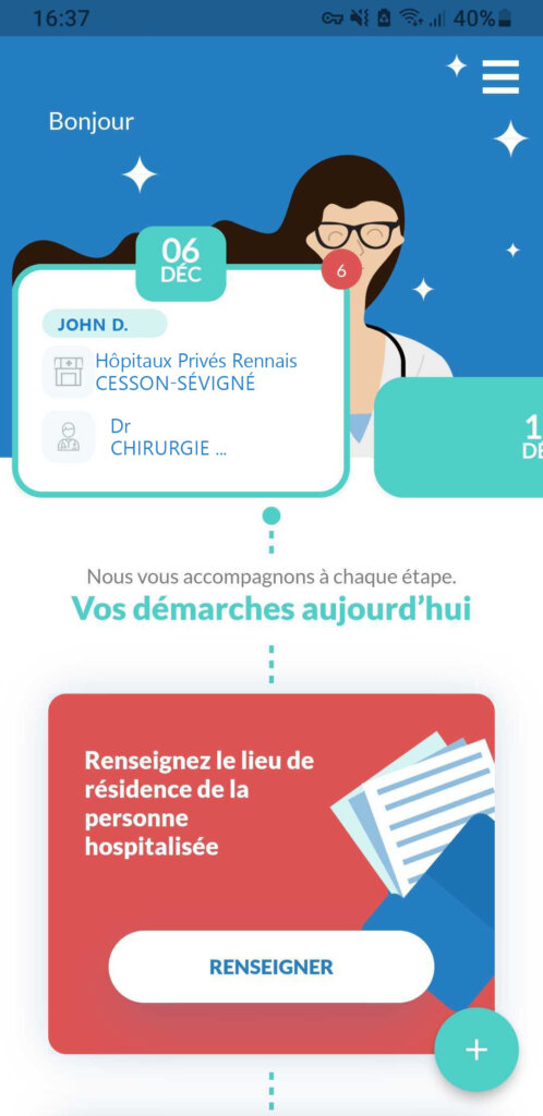 Espace Patient : préparer le séjour